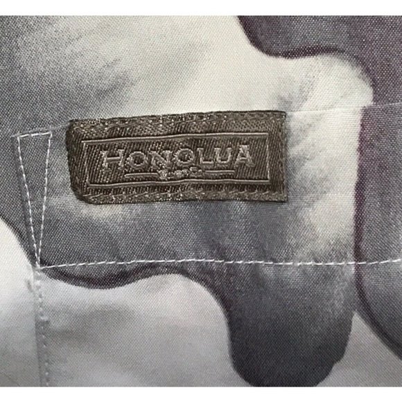 Honolulu Surf Co Mens Hawaiian button up gray Palm leaf floral Shirt sz XXL - Picture 9 of 9